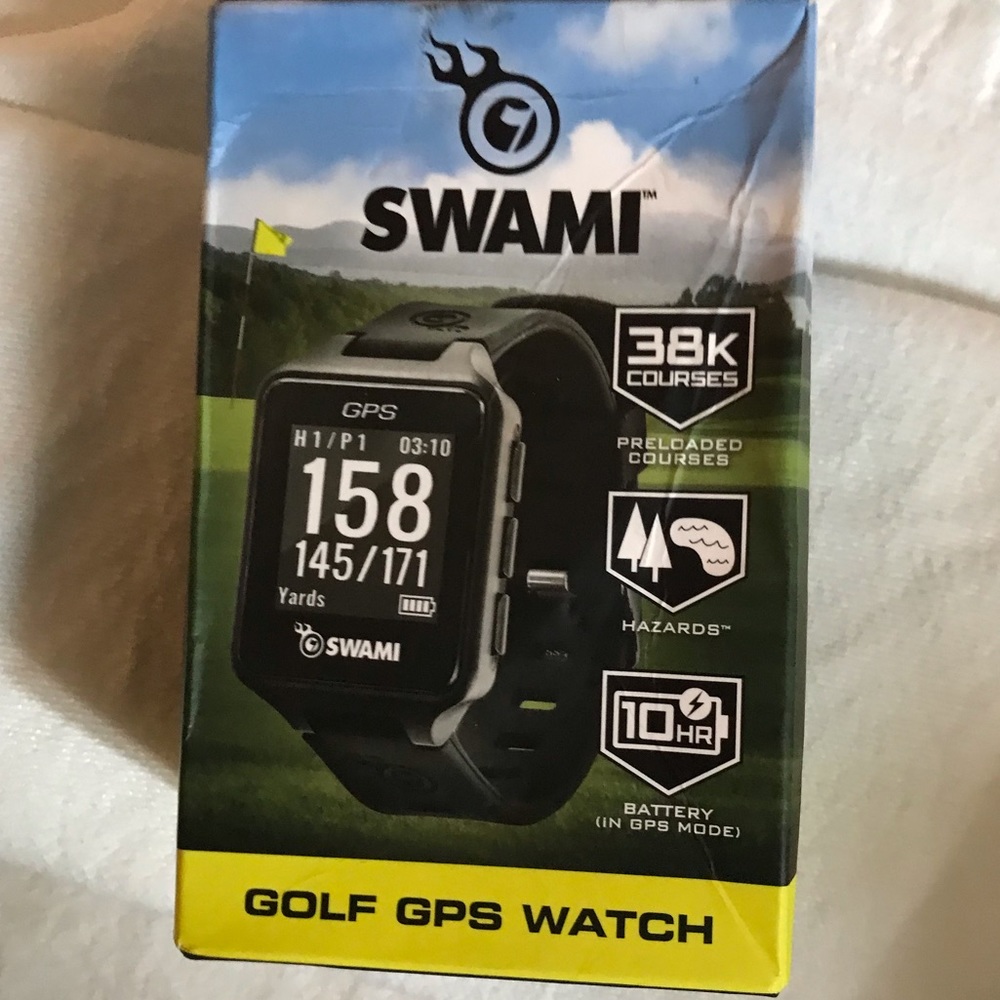 Black swami golf gps watch